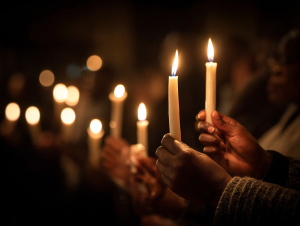 A Christmas Eve candlelight service, a core faith tradition for many Southern families.