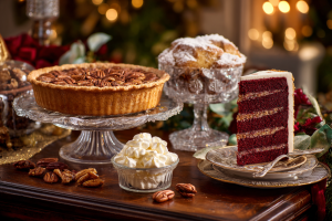 A Southern Christmas dessert table, an expression of abundant hospitality and celebration.