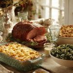 A beautiful Southern Christmas dinner table set for Christmas in the south.