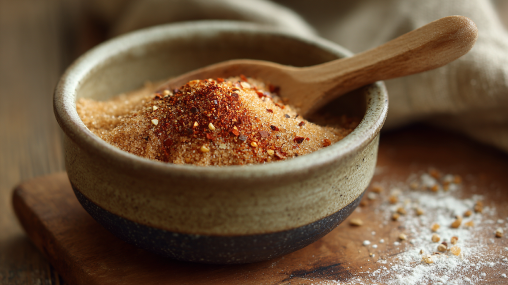 Brown sugar and cayenne pepper spice mixture for million dollar bacon recipe