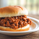 Easy sloppy joe recipe 3 ingredients on a toasted bun