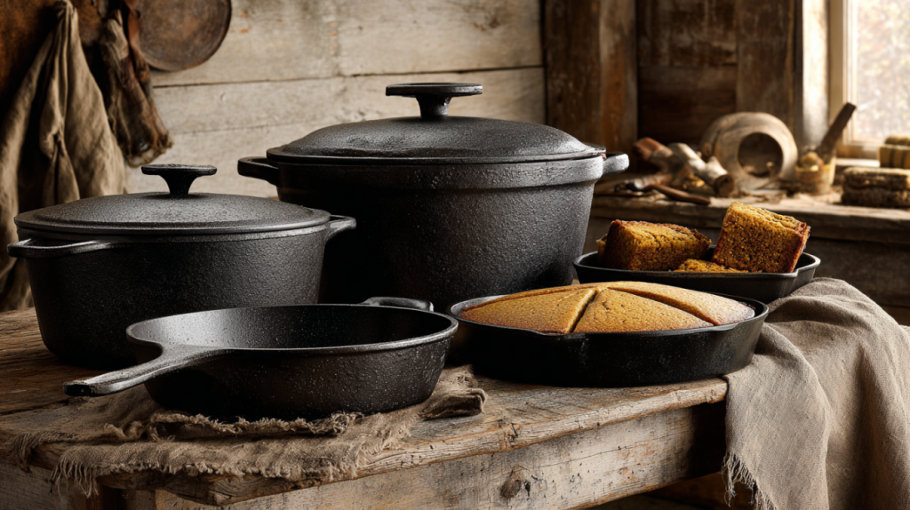 Essential Southern cast iron cookware collection