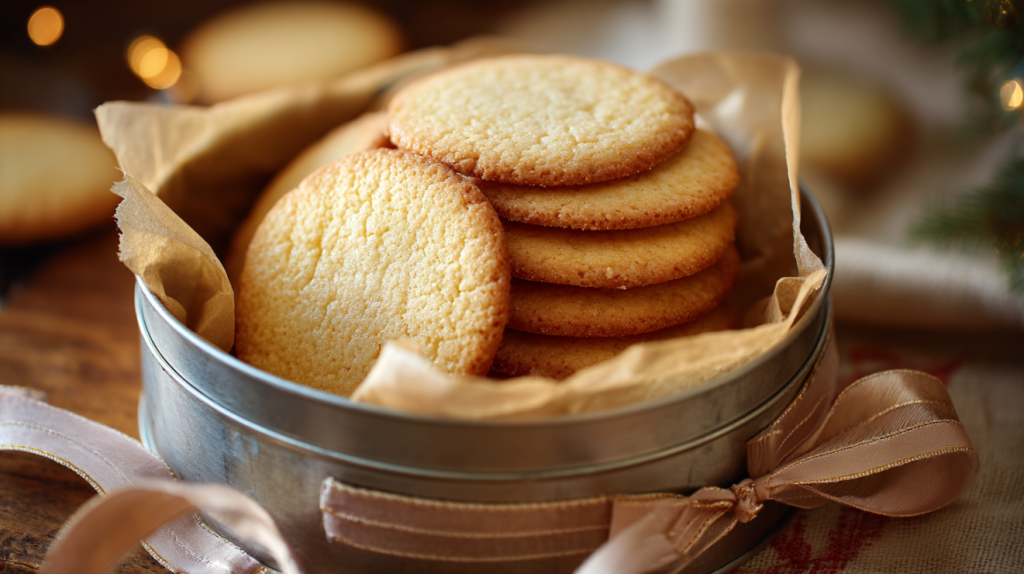 Butter cookies packed in a vintage tin — perfect for gifting
