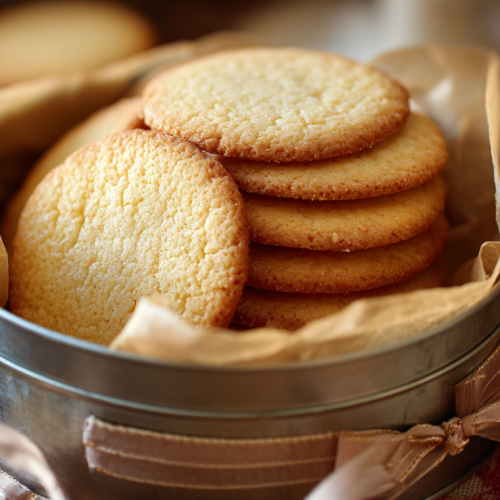 Butter cookies packed in a vintage tin — perfect for gifting