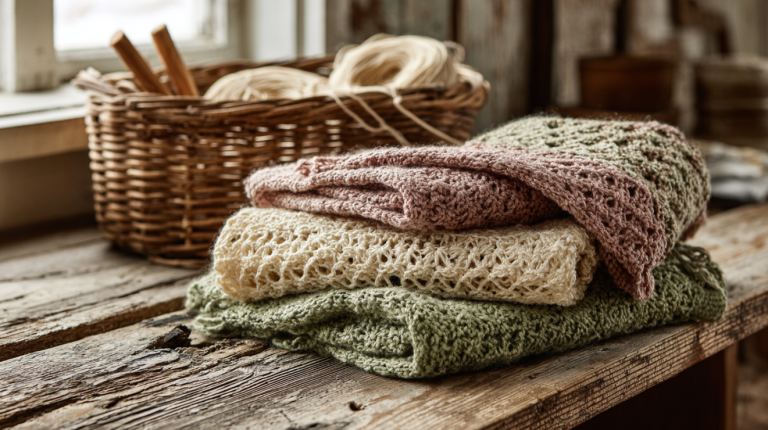 Handmade crochet shawls and wraps in various styles from simple triangles to lacy designs