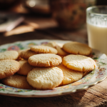 Homemade butter cookie recipe results — golden cookies on a vintage plate